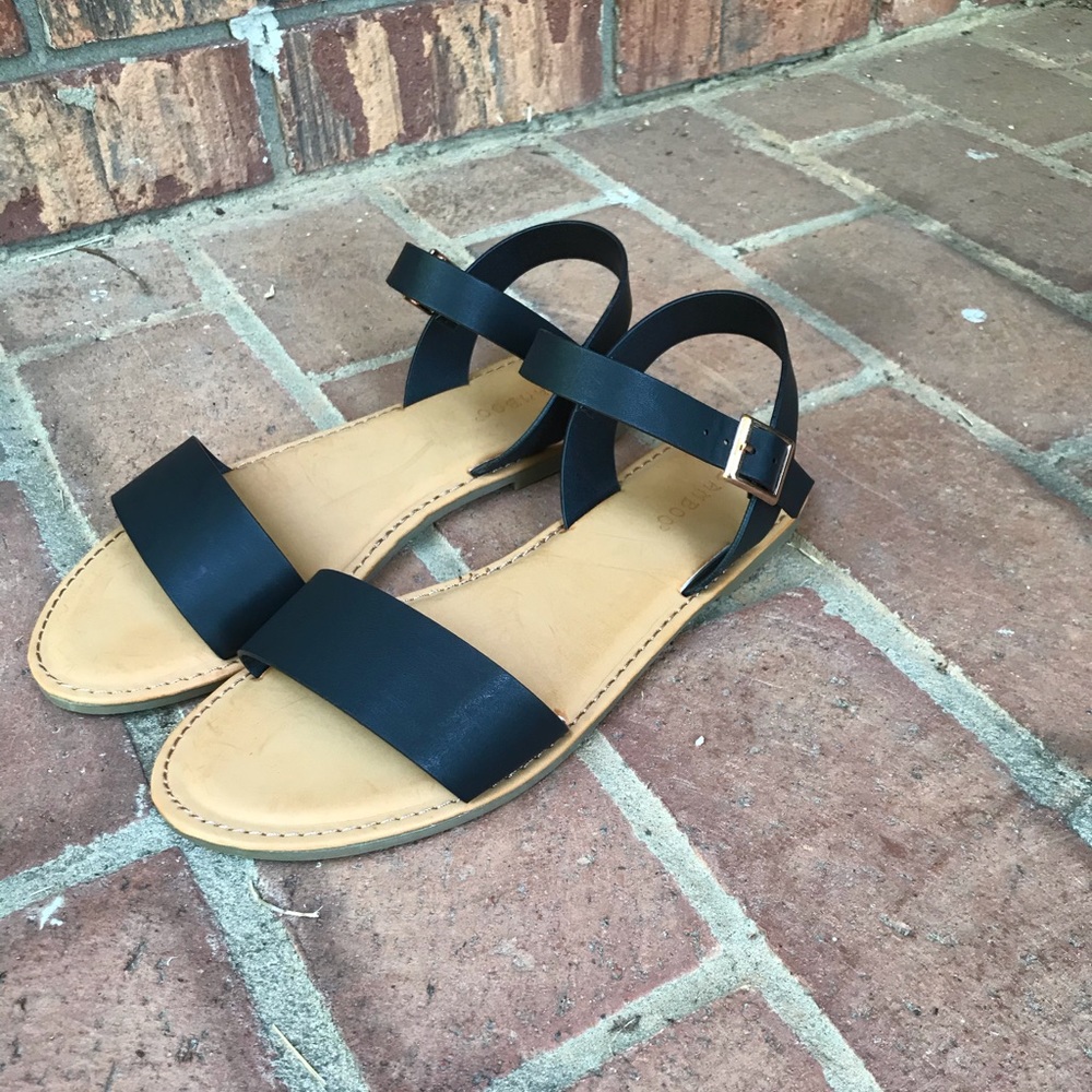 Black strap sandals
